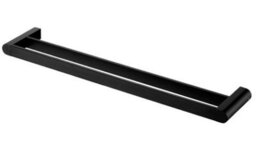 Bisk Double Towel Bath Bar Hanger Wall Mounted Bathroom Black Powder Coated Zamak - thumbnail 1