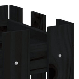 Berkfield Garden Planter With Fence Design Black 60X30X30 Cm Solid Wood Pine - thumbnail 7