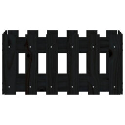 Berkfield Garden Planter With Fence Design Black 60X30X30 Cm Solid Wood Pine - thumbnail 5