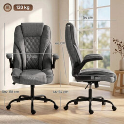 Ergonomic Office Chair, Desk Chair With Flip-Up Armrest, Pocket Springs, Grey - thumbnail 2