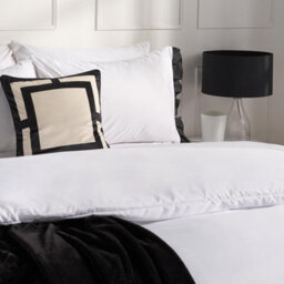 Ohs Contrast Frill Edge Duvet Cover Set With Pillowcase Microfibre Bedding, White/black - Single - thumbnail 2