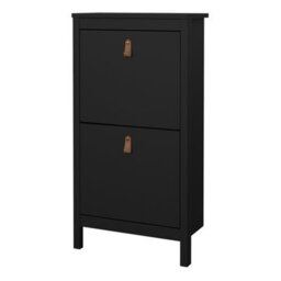 Furniture To Go Barcelona Shoe Cabinet 2 Flap Doors Matt Black - thumbnail 5
