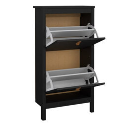 Furniture To Go Barcelona Shoe Cabinet 2 Flap Doors Matt Black - thumbnail 7