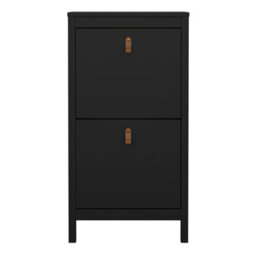 Furniture To Go Barcelona Shoe Cabinet 2 Flap Doors Matt Black - thumbnail 4