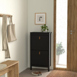 Furniture To Go Barcelona Shoe Cabinet 2 Flap Doors Matt Black - thumbnail 8