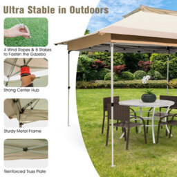 Costway 3.6 X 3.6 M Pop Up Gazebo Tent Portable Canopy Shelter W/ Vented Top - thumbnail 8