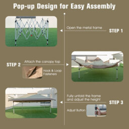 Costway 3.6 X 3.6 M Pop Up Gazebo Tent Portable Canopy Shelter W/ Vented Top - thumbnail 5