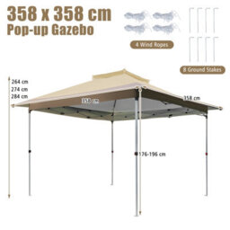 Costway 3.6 X 3.6 M Pop Up Gazebo Tent Portable Canopy Shelter W/ Vented Top - thumbnail 2