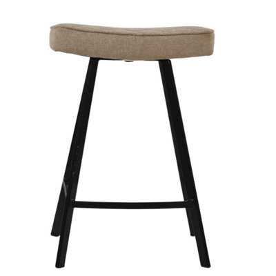 Lakeland Furniture Harper Fawn Brown Fabric Black Fixed Leg Base Bar Stool - image 1