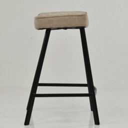 Lakeland Furniture Harper Fawn Brown Fabric Black Fixed Leg Base Bar Stool - thumbnail 5