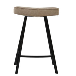 Lakeland Furniture Harper Fawn Brown Fabric Black Fixed Leg Base Bar Stool - thumbnail 1
