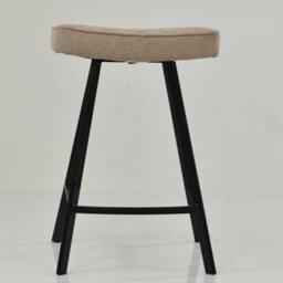 Lakeland Furniture Harper Fawn Brown Fabric Black Fixed Leg Base Bar Stool - thumbnail 3