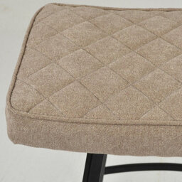 Lakeland Furniture Harper Fawn Brown Fabric Black Fixed Leg Base Bar Stool - thumbnail 8