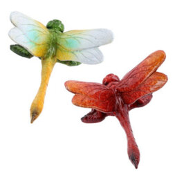 AB Tools Green & Red Wall Mount Butterflies Resin Shed Sculpture Statue House Garden