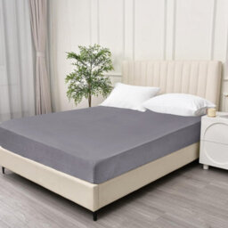 Ameha 100% Cotton Jersey Fitted Sheet Grey Soft Anti Allergy 30Cm Extra Deep Easy Care Double Bed Sheet 137 X 190Cm - thumbnail 4