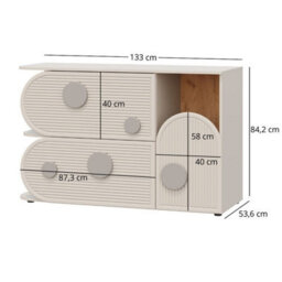 Heze Furniture Ping 1D2S Sideboard With Changing Station - Cashmere - thumbnail 6