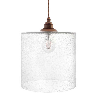 Lowell Bubble Glass Pendant Light - Old English Brass - Se Home