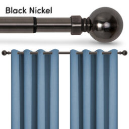 "Bedlooms Metal Curtain Pole 28mm- Plain Ball Finials With Extendable Strong & Durable Rod Black Nickel 70-120 Cm, 28"" - 48""" - thumbnail 7
