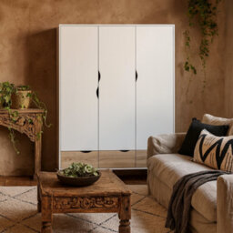 Wyld Haus Sapporo 3-Door 3-Drawer Wardrobe In White And Natural Oak Effect - thumbnail 1