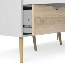Wyld Haus Sapporo 3-Door 3-Drawer Wardrobe In White And Natural Oak Effect - thumbnail 6