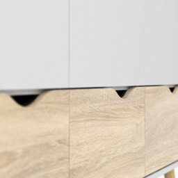 Wyld Haus Sapporo 3-Door 3-Drawer Wardrobe In White And Natural Oak Effect - thumbnail 7