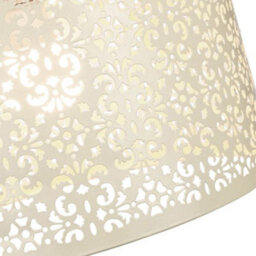 Happy Homewares Moroccan Designed Cream Metal Pendant Light Shade With Floral Decoration - thumbnail 4