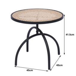 Nordlys Metal With Rattan Top Side Table Exotic Boho Living Room - thumbnail 6
