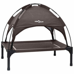 Walplus Brown Dog Bed M Steel Frame Raised Pet Bed Indoor Outdoor - thumbnail 2