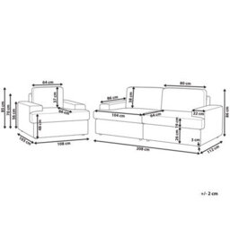 Beliani Living Room Set 4 Seater Alla Boucle Off-White - thumbnail 3