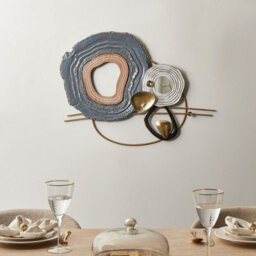 Wyld And Coco Modern Hand-Painted Iron Wall Sculpture Multicolour Abstract Metal Mural, Approx. W89 X D5 X H62Cm - thumbnail 2