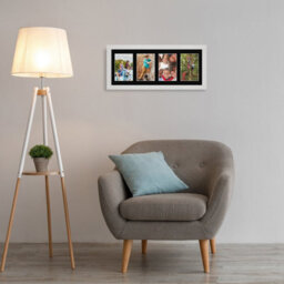 AK Frames 50X20Cm White Ash Modern Multi Photo Frame With Black Mount - Holds 4 Apertures (4X) 6X4 Photos - thumbnail 3