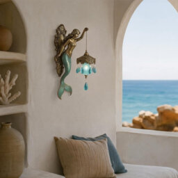 Amorly Vintage Mermaid & Fairy Wing Wall Light,frosted Crystal Led Night Light, Soft Warm Ambient Wall Lamp,for Bedroom, Hotel,restaurant - thumbnail 4
