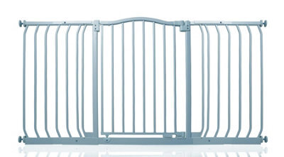 Safetots Curved Top Safety Gate, 143Cm - 152Cm, Matt Grey, Pressure Fit Stair Gate - image 1
