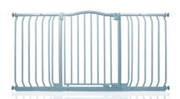 Safetots Curved Top Safety Gate, 143Cm - 152Cm, Matt Grey, Pressure Fit Stair Gate - thumbnail 1