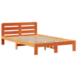 Berkfield Bookcase Bed Without Mattress Wax Brown 135X190 Cm Double Solid Wood Pine - thumbnail 5