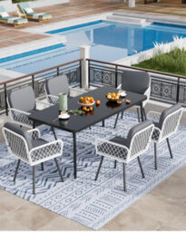 Set Of 2 Hand-Woven Pe Rattan Patio Dining Armchairs, Removable Cushions, For Garden Balcony Deck - thumbnail 2