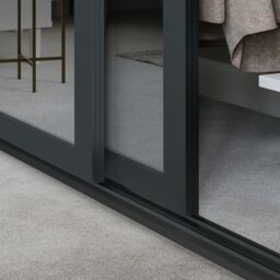 Spacepro Shaker Classic Shaker Mirrored Gloss Graphite 2 Door Sliding Wardrobe Door Kit (H)2220mm (W)1145mm - thumbnail 2