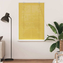 Berkfield Window Blinds & Shades With Curtains Manual Yellow Bamboo - thumbnail 3