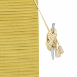 Berkfield Window Blinds & Shades With Curtains Manual Yellow Bamboo - thumbnail 6