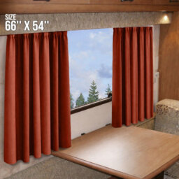 Oxford Homeware Eyelet Linen Effect Curtains Rust Fully Lined 100% Blackout Thermal Insulated Curtains Pair ((W)168Cmx(L)137Cm - thumbnail 3