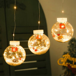 Living And Home 150 Led Lights Decorative Hanging Ball Christmas Ornament Set With Sucker 8Cm - thumbnail 2