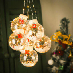 Living And Home 150 Led Lights Decorative Hanging Ball Christmas Ornament Set With Sucker 8Cm - thumbnail 3