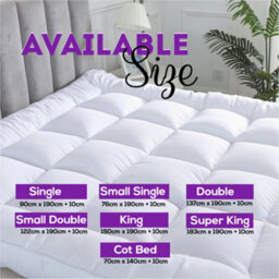ARLinens Microfiber Mattress Topper 10Cm Mattress Protector Cover Elastic Corner Straps 4 Inch Deep Mattress Toppers - thumbnail 2