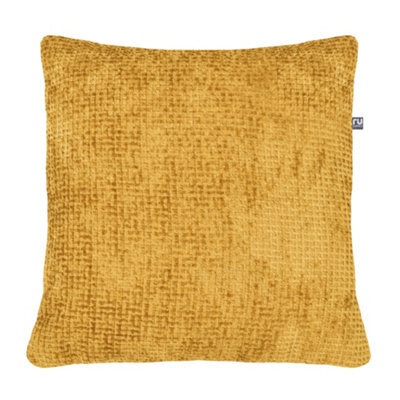 rucomfy Beanbags Rucomfy Waffle 50X50Cm Cushion - Mustard Soft Decorative Throw Pillow For Sofa & Bed - image 1