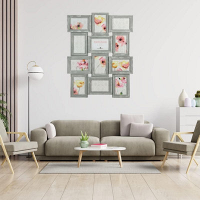Trendi Large Multi Aperture Photo Frame For 12 6 X 4 Photos  Grey Photo - image 1