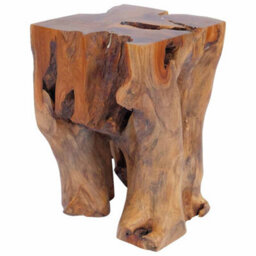 Walplus Solid Teak Wood Stool Durable And Elegant Seating Option - thumbnail 3