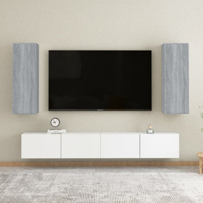 Berkfield Tv Cabinets 2 Pcs Grey Sonoma 30.5X30X90 Cm Engineered Wood - image 1
