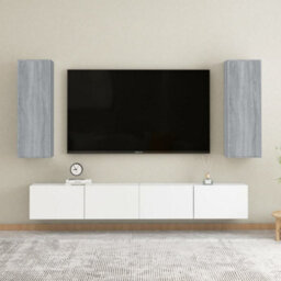 Berkfield Tv Cabinets 2 Pcs Grey Sonoma 30.5X30X90 Cm Engineered Wood - thumbnail 1