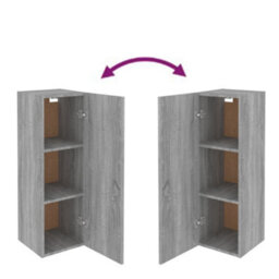 Berkfield Tv Cabinets 2 Pcs Grey Sonoma 30.5X30X90 Cm Engineered Wood - thumbnail 7