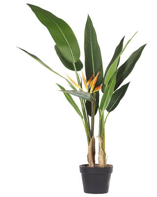 Beliani Strelitzia Artificial Tree 115Cm Green Black - Low Maintenance, Ready To Display - image 1